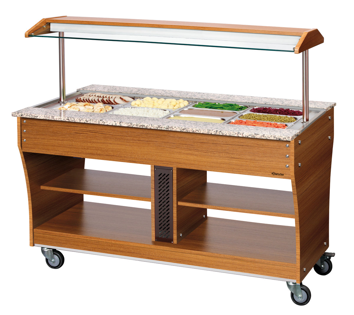 Chariot buffet, chaud, 4x1/1GN