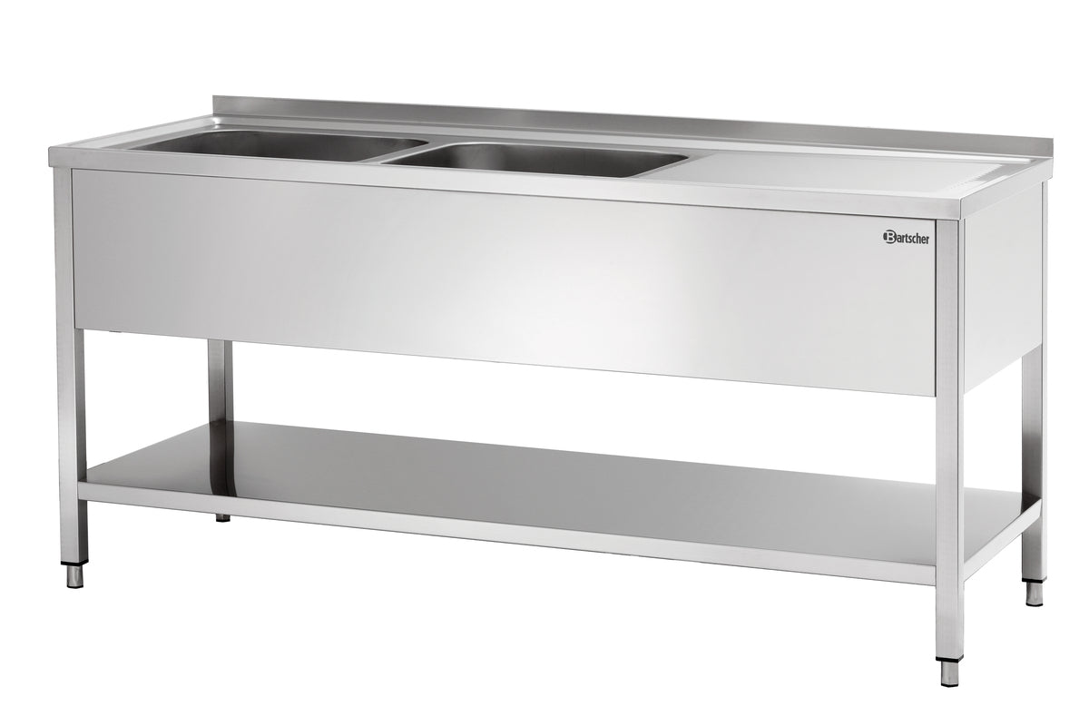 Plonge laverie 700, L1800, 2 bassins GA (sans LV)