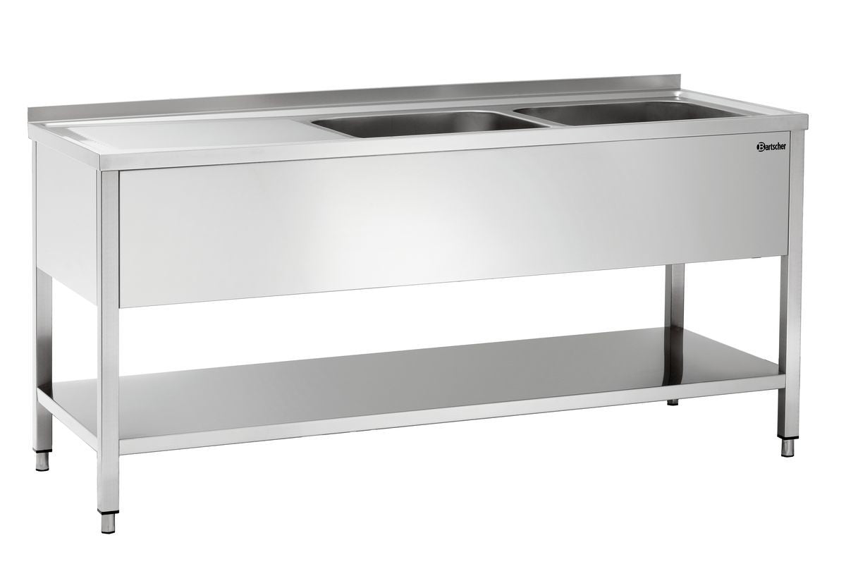 Plonge laverie 700, L1800, 2 bassins DR (sans LV)
