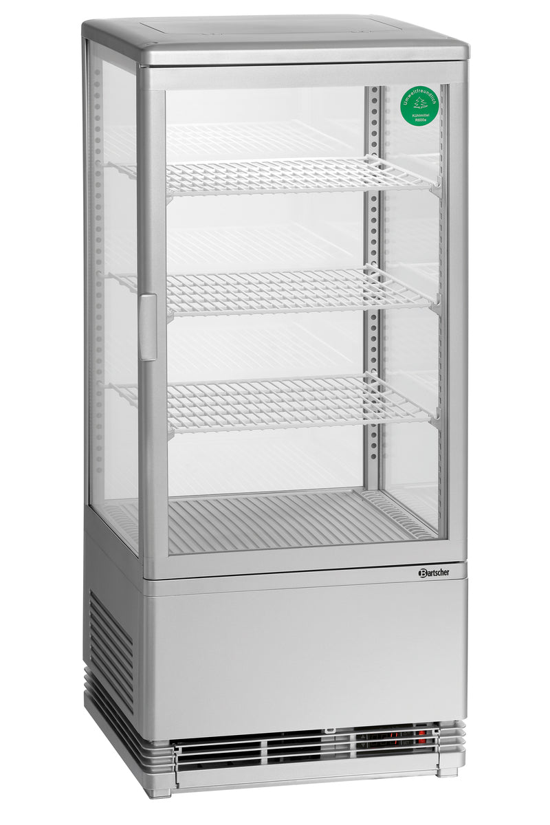 Mini vitrine réfrigérée 78L, argent