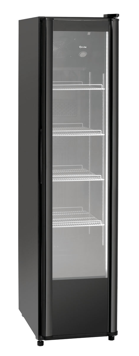 Réfrigérateur porte vitrée 300L noir