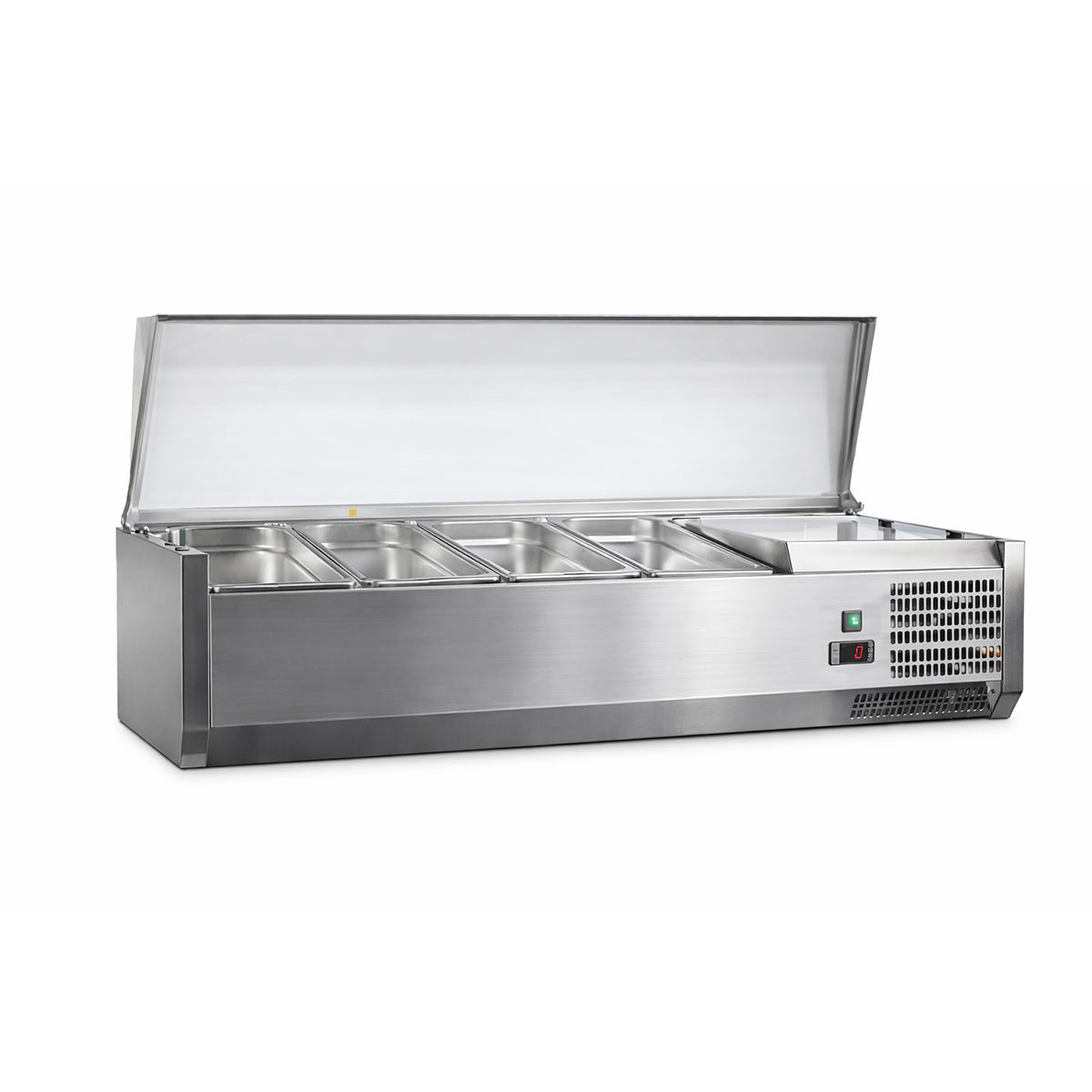 Vitrine à ingrédients inox, +2/+8°c, 1200x380