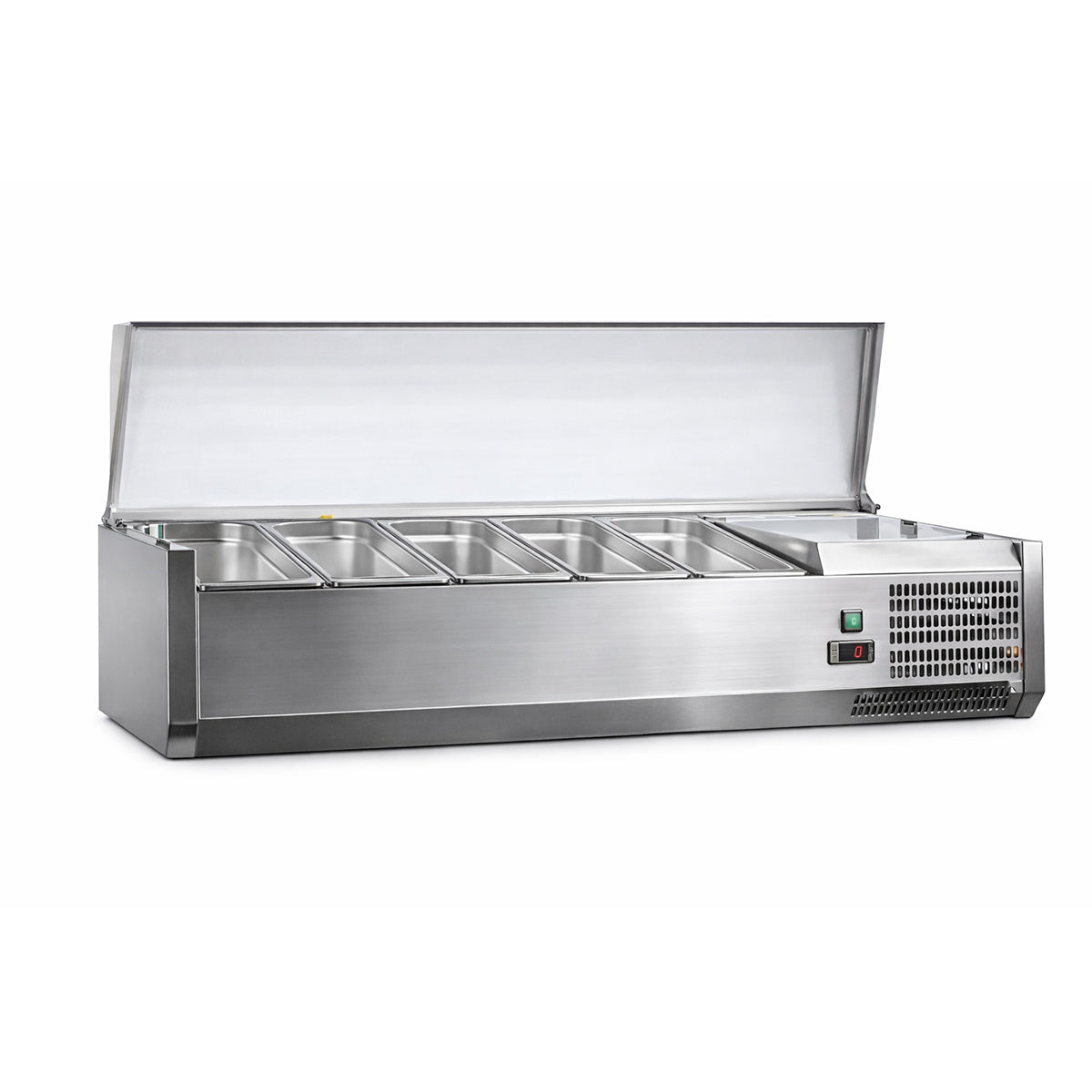 Vitrine à ingrédients inox, +2/+8°c, 1400x380