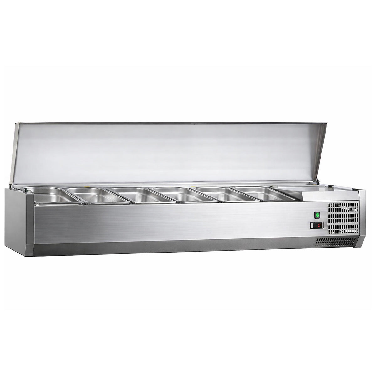 Vitrine à ingrédients inox, +2/+8°c, 1500x380