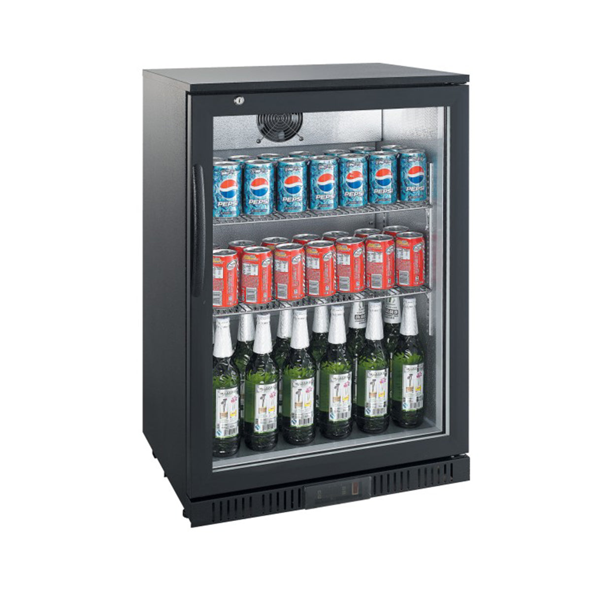 Arrière-bar 1 porte battante noir 60cm