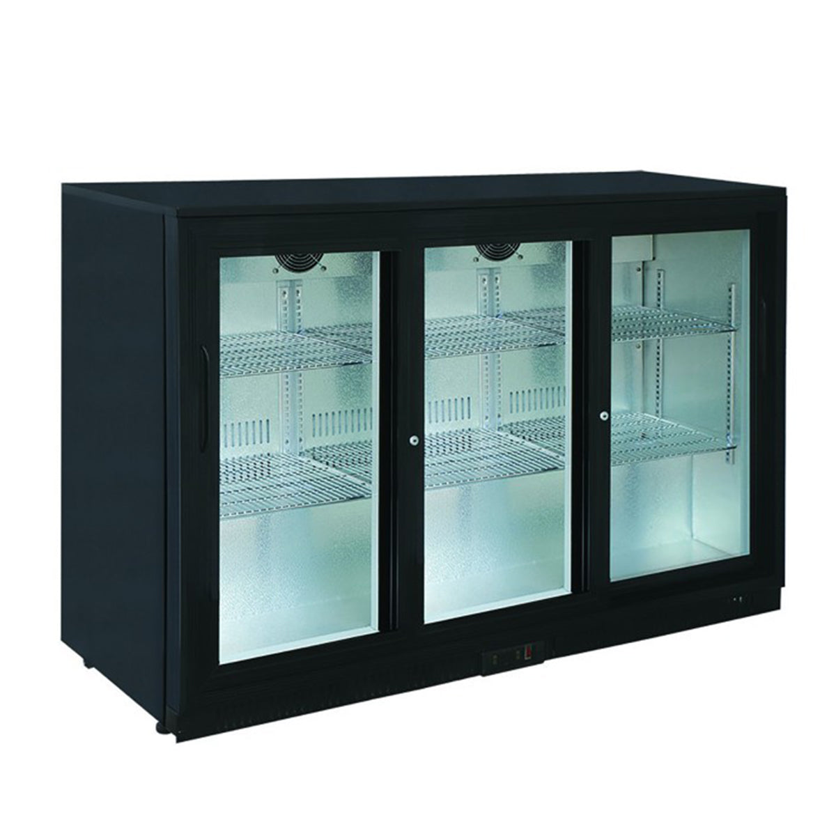 Arrière-bar 3 portes coulissantes noir 135cm