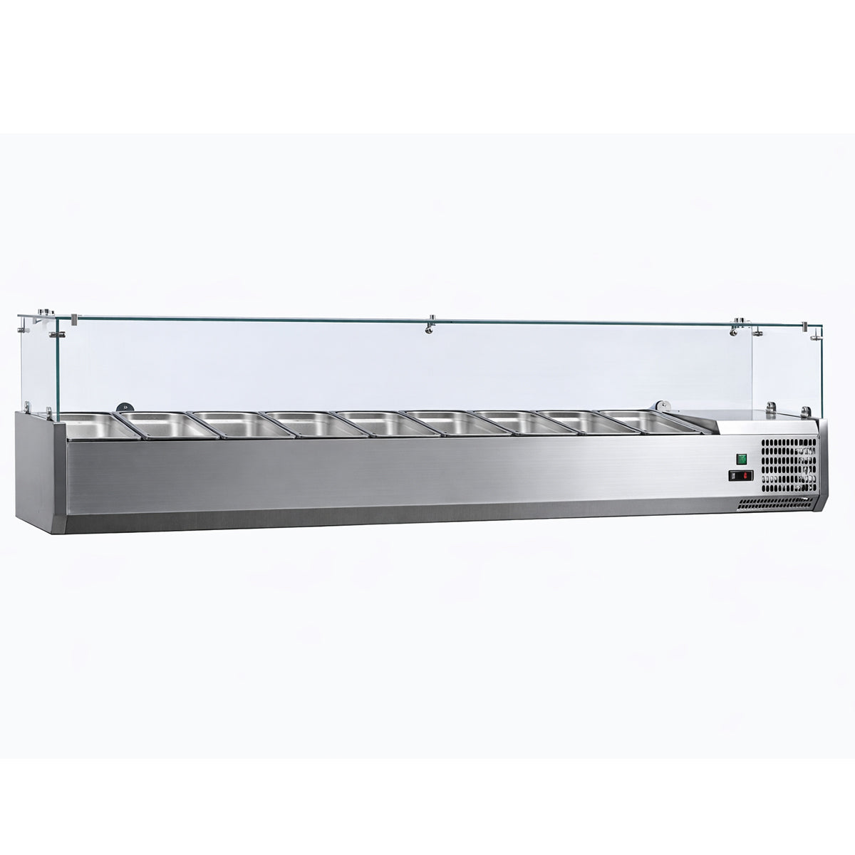 Vitrine à ingrédients inox, 2000mm, 9 GN1/3-150, +2/+8°c