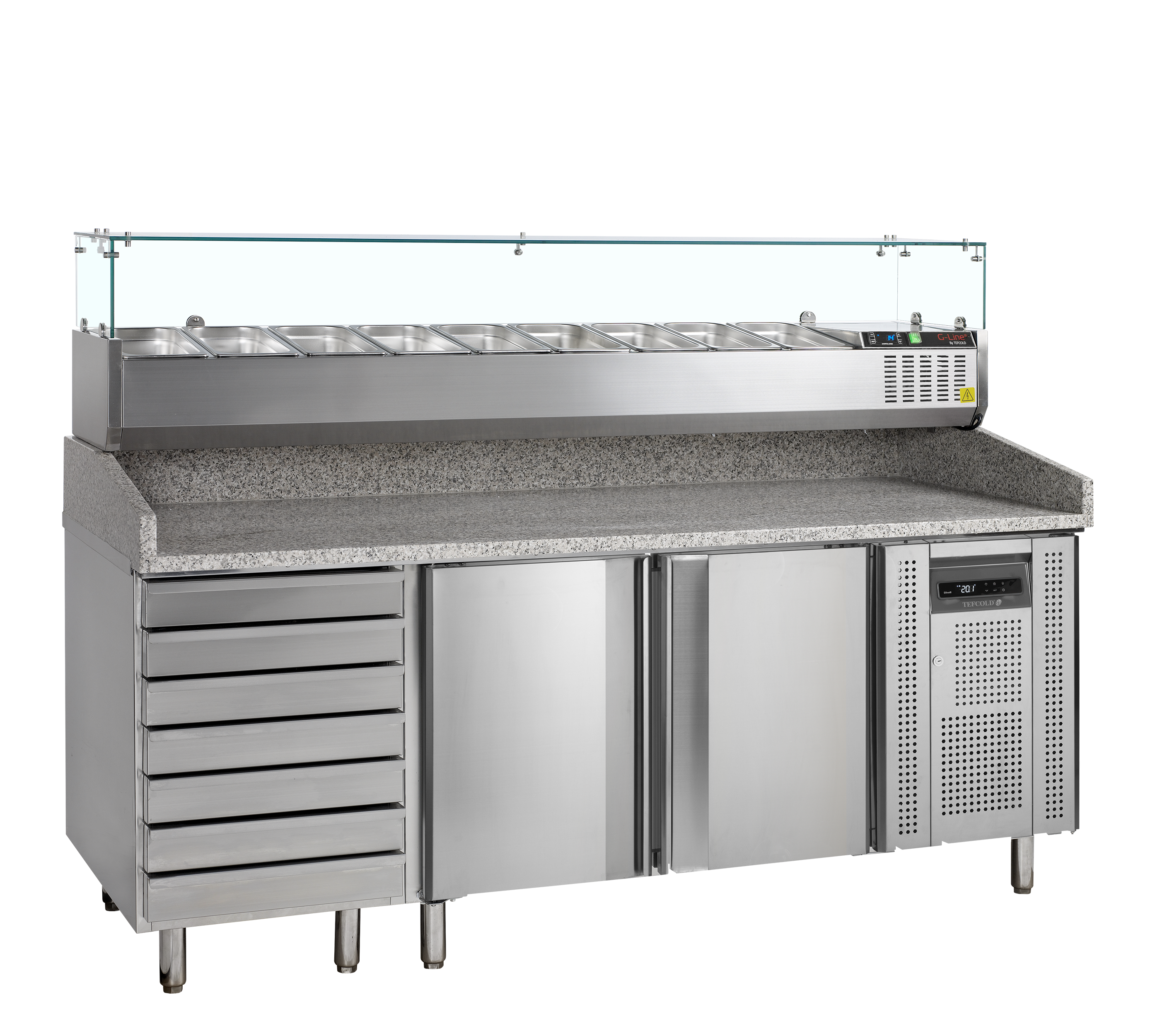 Table à pizza avec module pour garniture PT1310 + GVC38-200