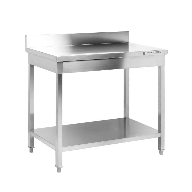 Table Inox avec Dosseret et Etagère - 1200 x 600 mm DLWT126A