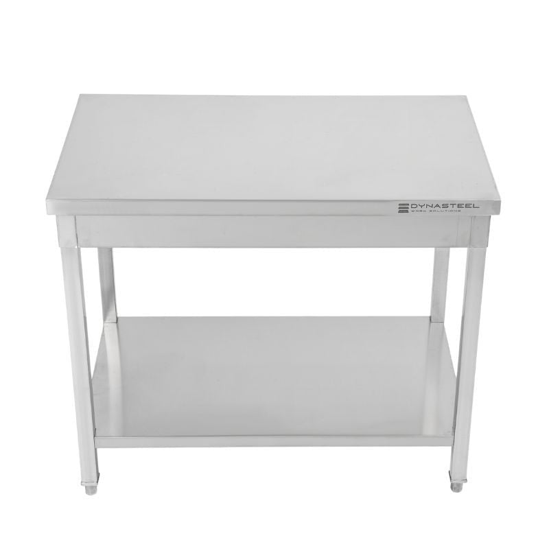 Table Inox Centrale avec Etagère - 1600 x 600 mm DLWT166