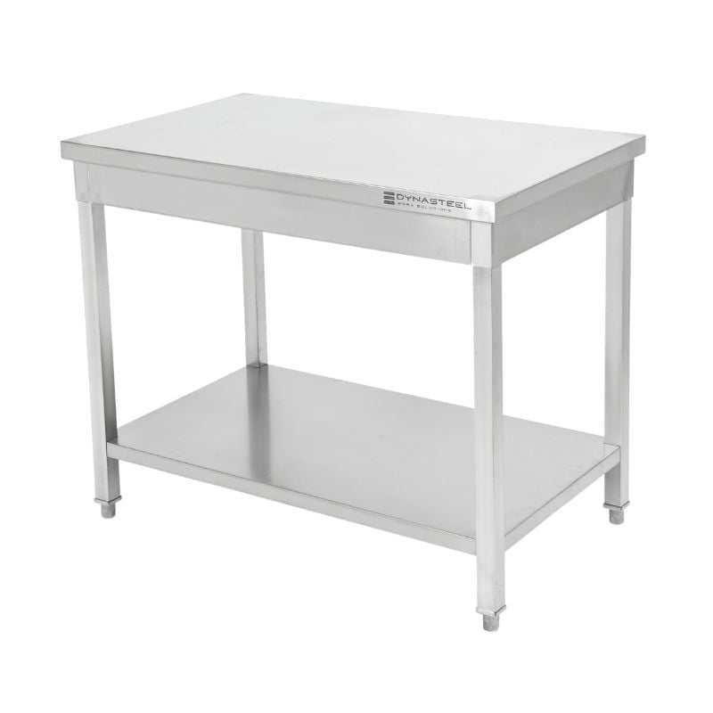 Table Inox Centrale avec Etagère - 1600 x 700 mm DLWT167
