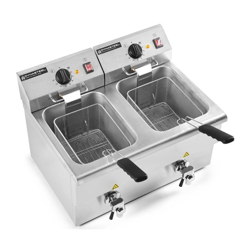 Friteuse Professionnelle Premium 2 x 8 L avec Vidange DLEDF8LV2A