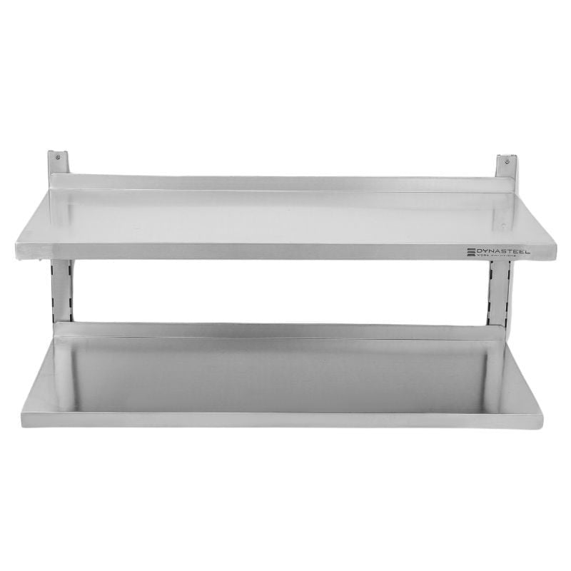 Etagère Murale en Inox sur Crémaillères 2 Niveaux  - L 800 x P 400 mm DLAWMS84D