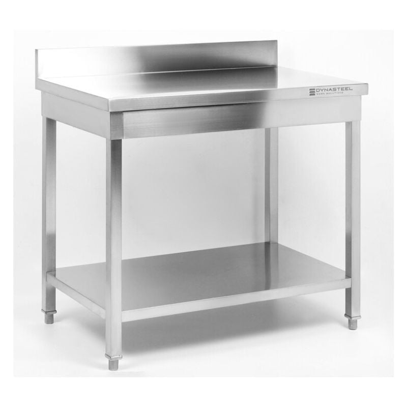 Table Inox avec Dosseret et Etagère - 600 x 600 mm DLWT66A