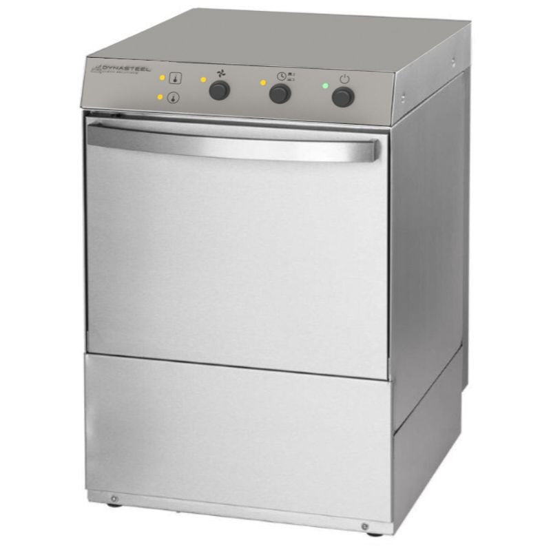 Lave-Verre Professionnel avec Doseur de Liquide de Rinçage et Détergent et Pompe de Vidange - 35 x 35 cm DLLV35V