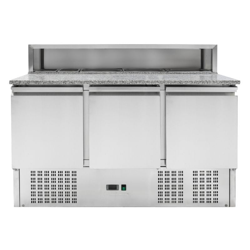 Meuble à Pizza Réfrigéré - 3 Portes - 8 Bacs GN 1/6 DLPSH903