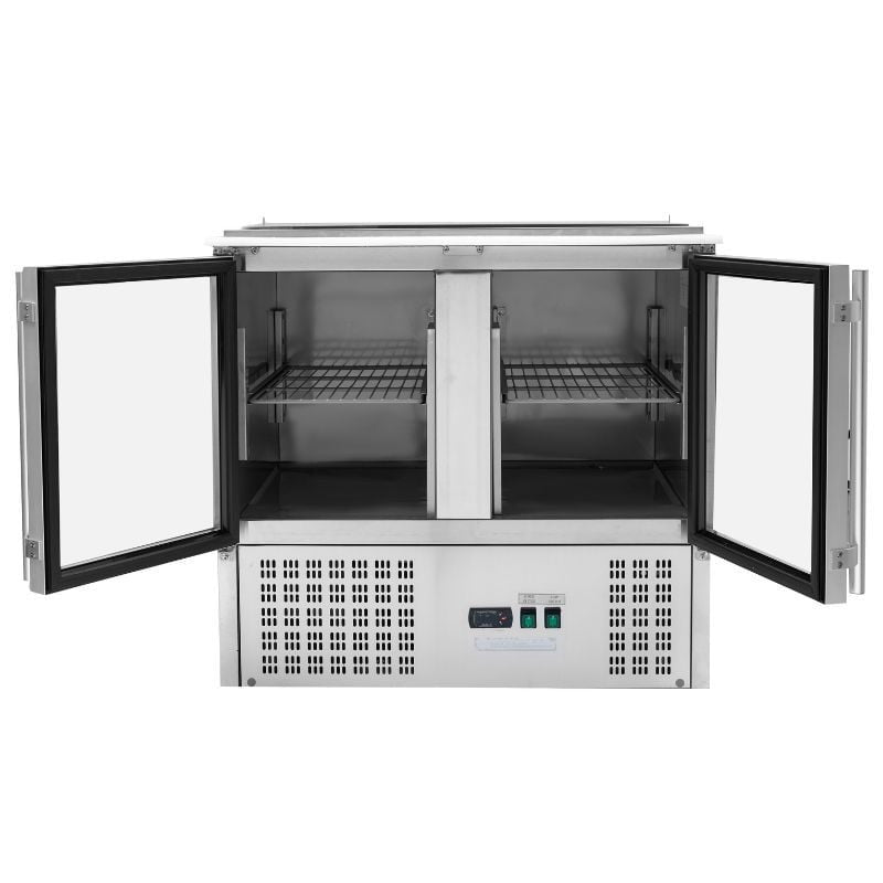 Saladette Compacte - 2 Portes Vitrées à Toit Ouvrant DLSH900G