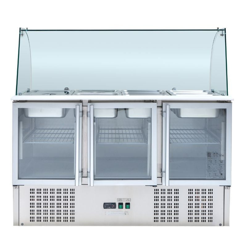 Saladette Réfrigérée 4 GN 1/1 - 3 Portes Vitrées DLSH903GCG