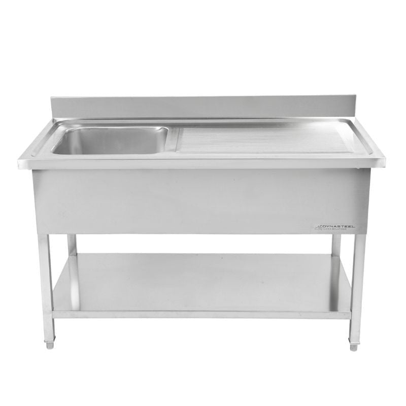 Plonge 1 Bac avec Dosseret et Etagère - 1200 x 600 mm DLST126A