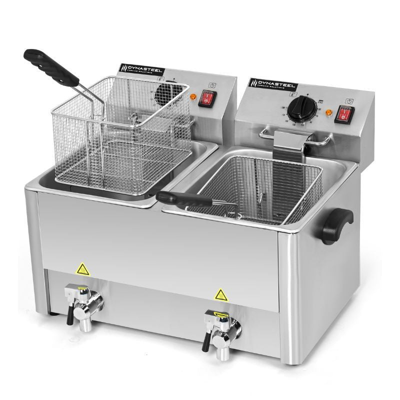 Friteuse Professionnelle 2 x 8 L avec Vidange DLEDF8LV2